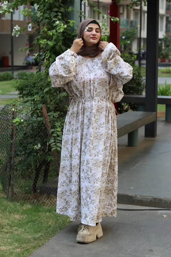 Off_White_Belted_Frilled_Dress_For_Women