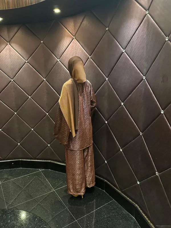 Brown_Shimmer_Coord_Set_For_Women