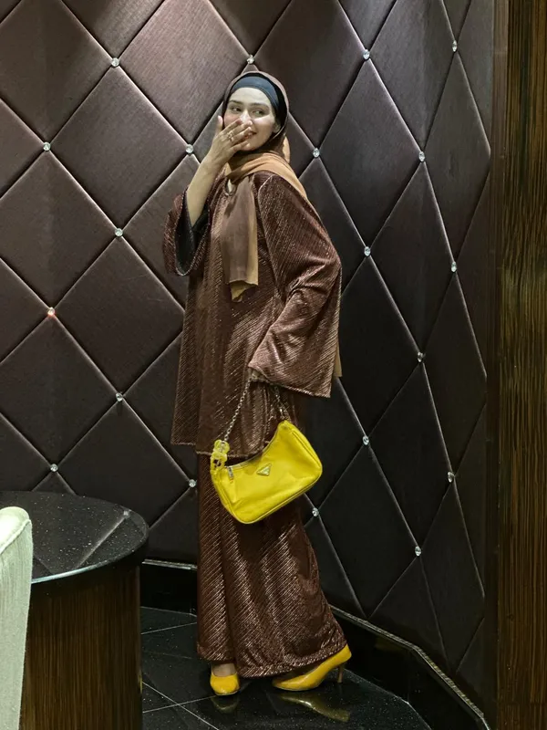 Brown_Shimmer_Coord_Set_For_Women