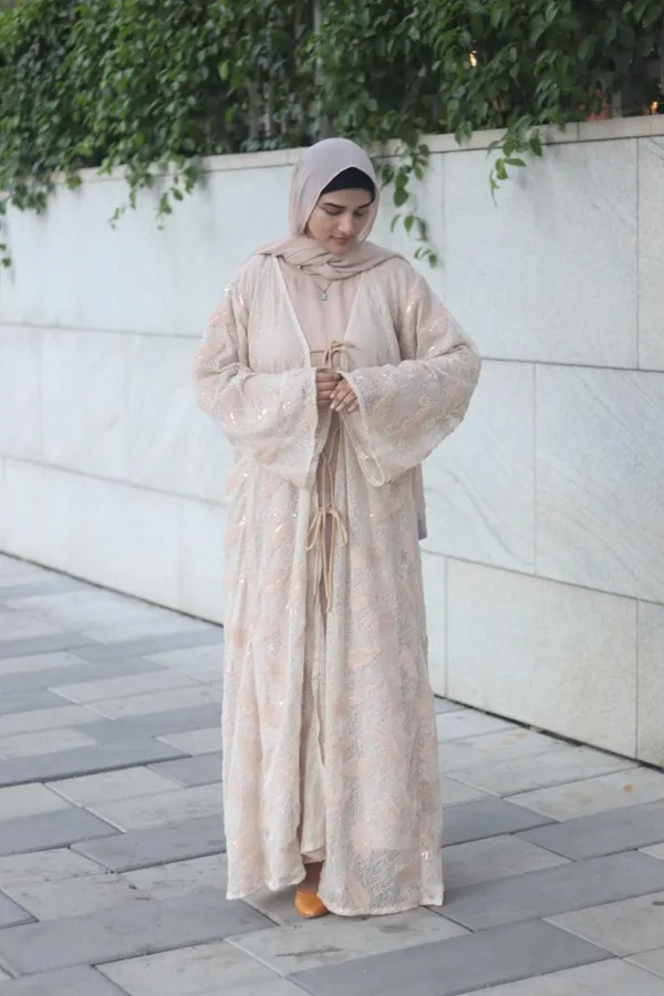 Beige_Shimmery_Feather_Pattern_Layered_Shrug_With_Inner_Slit_For_Women