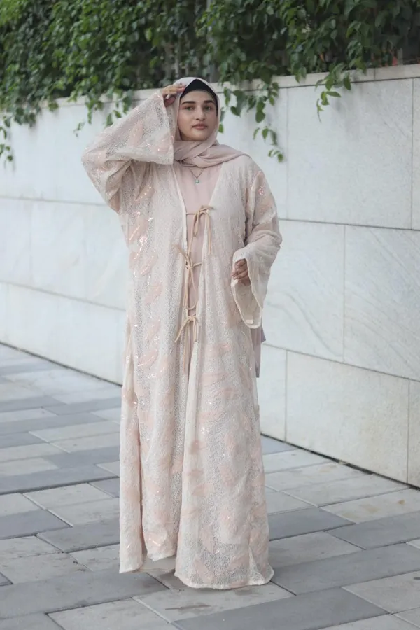 Beige_Shimmery_Feather_Pattern_Layered_Shrug_With_Inner_Slit_For_Women