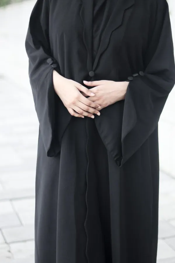Black_Wave_Cutwork_Coat_Abaya_With_Hijab_For_Women
