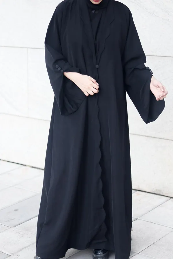 Black_Wave_Cutwork_Coat_Abaya_With_Hijab_For_Women