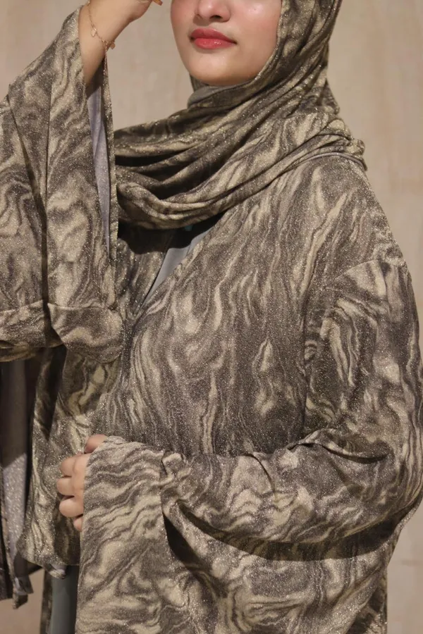 Olive_Shimmery_Marble_3-Piece_Abaya_Set_With_Inner_Slit_Hijab_For_Women