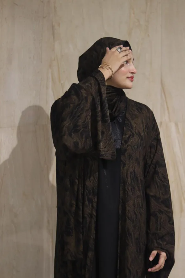 Brown_Shimmer_Marble_Print_3Pc_Abaya_Set_For_Women