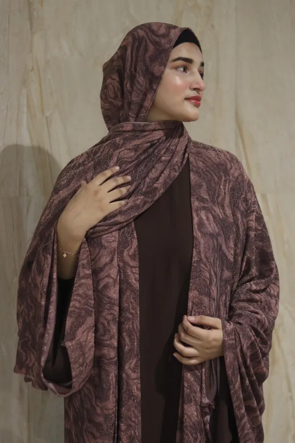 Mauve_Shimmer_Marble_Print_Shrug_Abaya_Set_For_Women