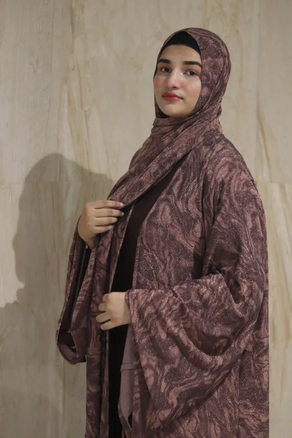 Mauve_Shimmer_Marble_Print_Shrug_Abaya_Set_For_Women