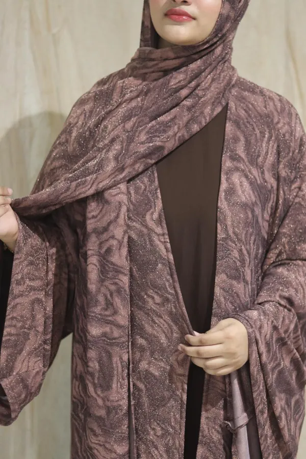 Mauve_Shimmer_Marble_Print_Shrug_Abaya_Set_For_Women
