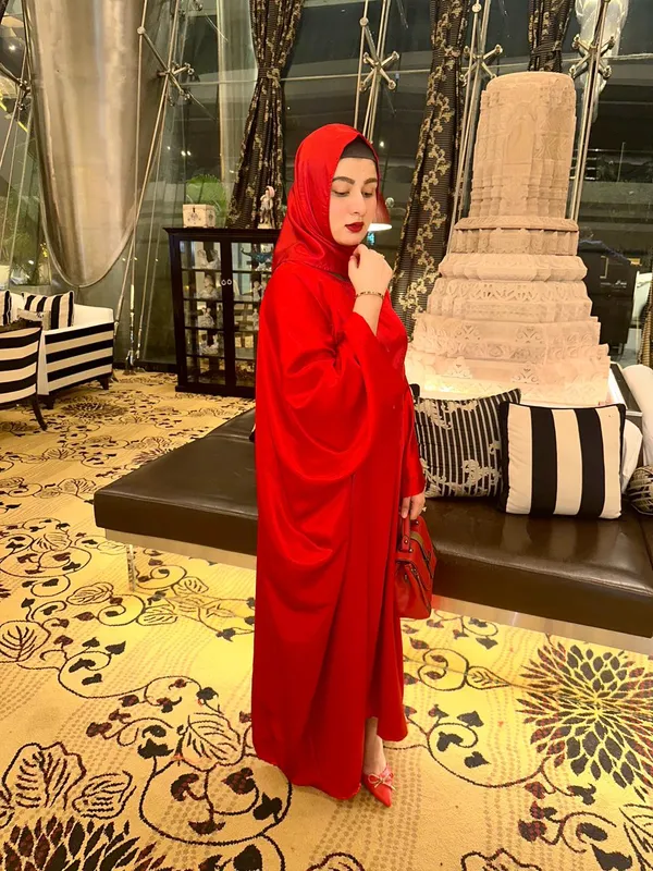 Red_Satin_Butterfly_Abaya_With_Attached_Inner_Belt_For_Women