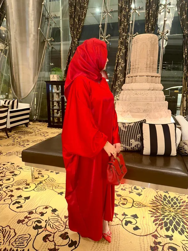 Red_Satin_Butterfly_Abaya_With_Attached_Inner_Belt_For_Women