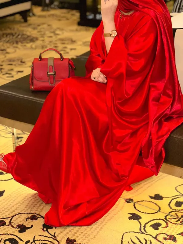 Red_Satin_Butterfly_Abaya_With_Attached_Inner_Belt_For_Women