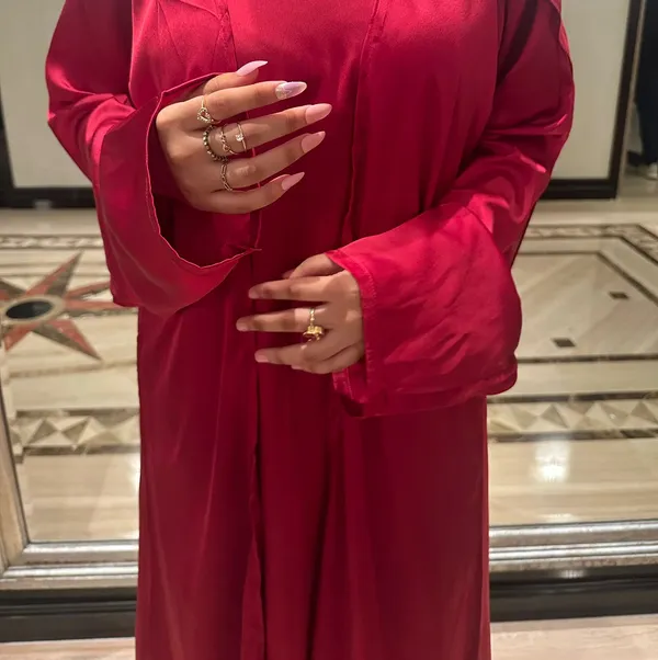 Red_2Pc_Abaya_Set_With_Inner_Slit_For_Women