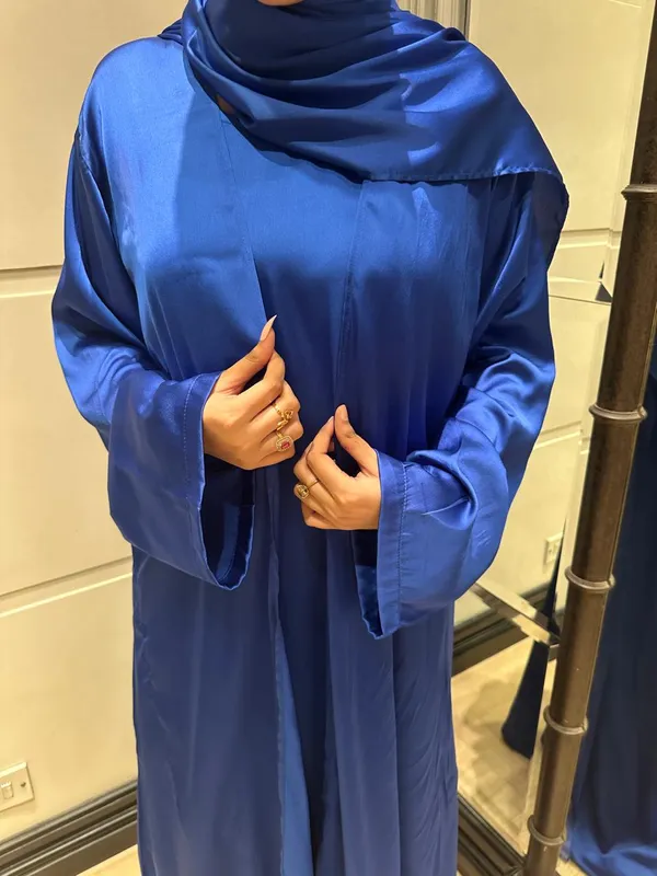 Blue_Satin_Luxe_Abaya_Set_With_Inner_Slit_Matching_Hijab
