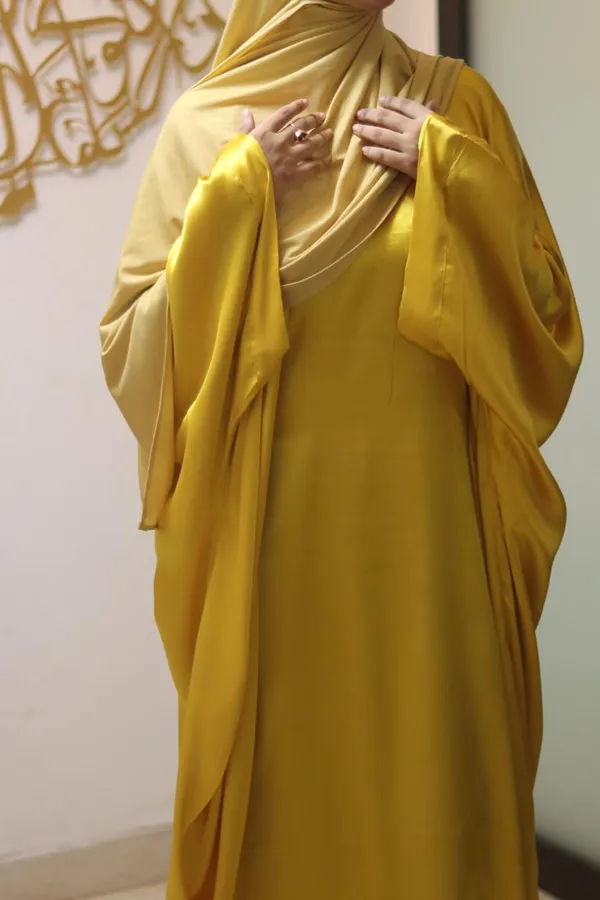 Lime_Butterfly_Abaya_With_Attached_Inner_Belt_For_Women