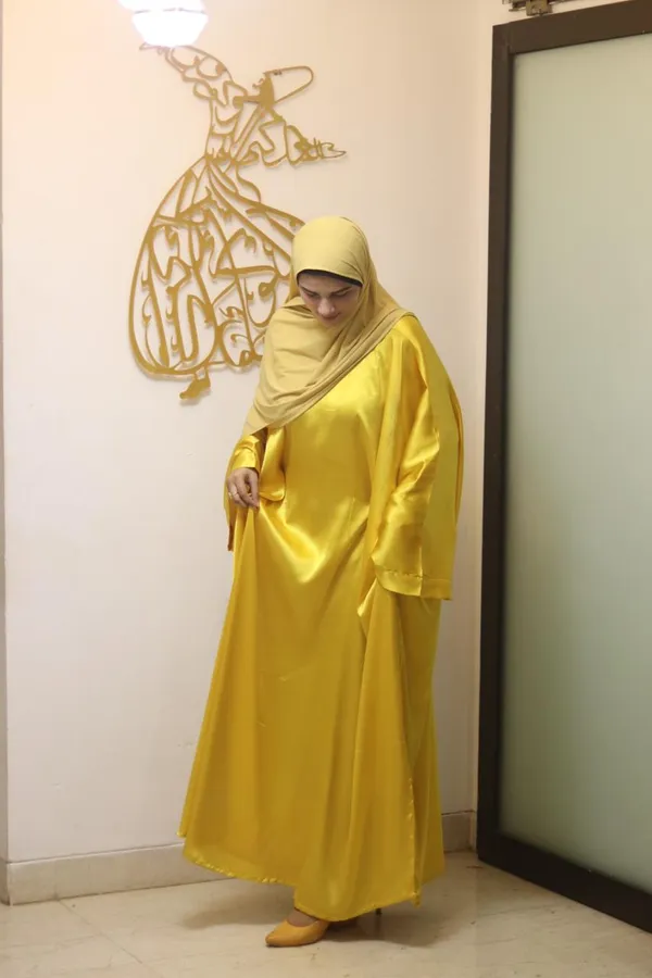 Lime_Butterfly_Abaya_With_Attached_Inner_Belt_For_Women