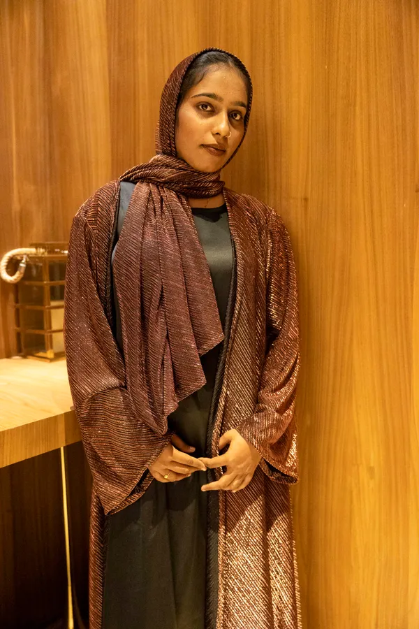 Brown_Metallic_Shimmer_3-Piece_Shrug_Set_With_Hijab_And_Inner_Slit