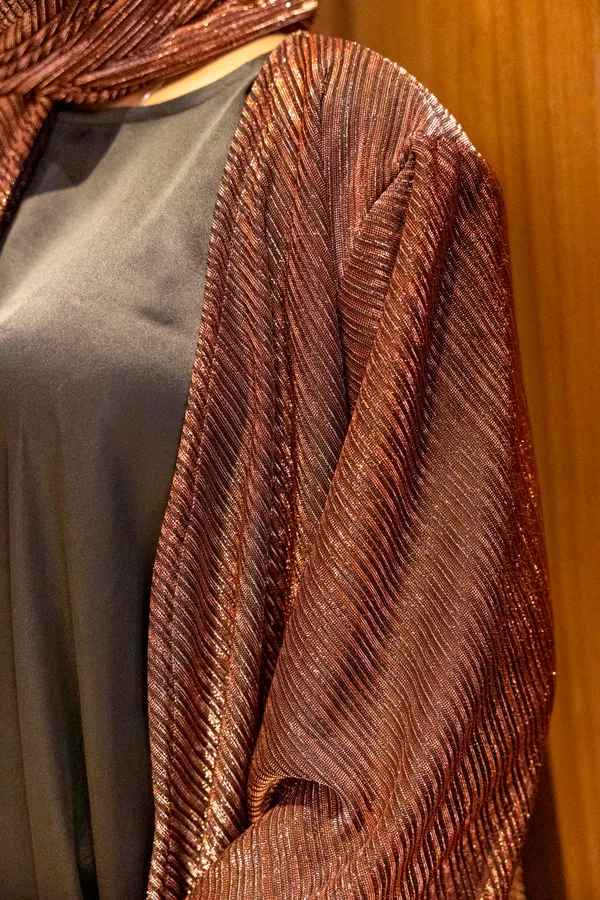 Brown_Metallic_Shimmer_3-Piece_Shrug_Set_With_Hijab_And_Inner_Slit