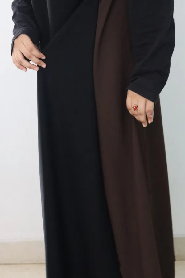 Brown_Black_Nida_Reversible_Sleeveless_Inner_Slit_Dress_For_Women