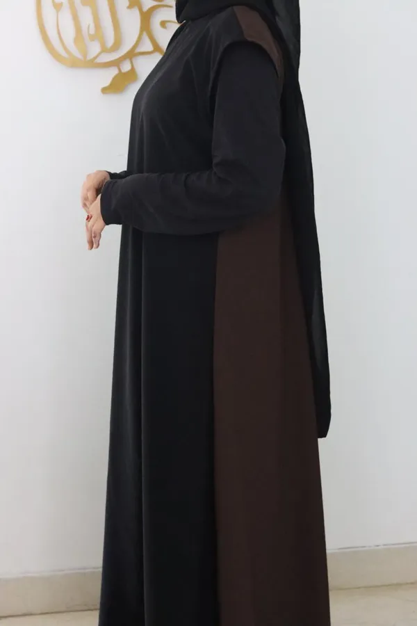 Brown_Black_Nida_Reversible_Sleeveless_Inner_Slit_Dress_For_Women