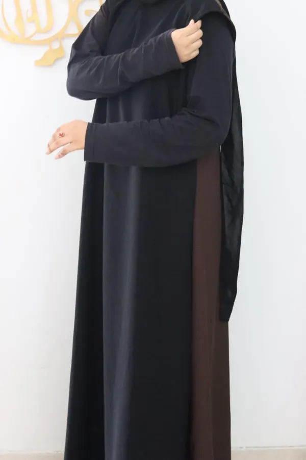 Brown_Black_Nida_Reversible_Sleeveless_Inner_Slit_Dress_For_Women
