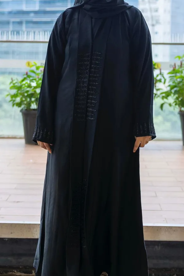 Black_Handwork_Stone_Embellished_Tayba_Abaya_With_Hijab