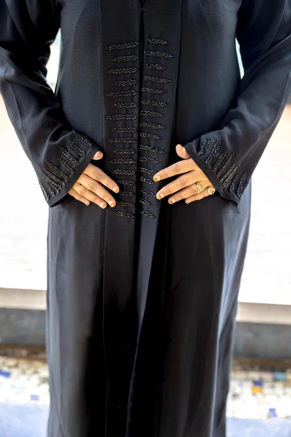 Black_Handwork_Stone_Embellished_Tayba_Abaya_With_Hijab