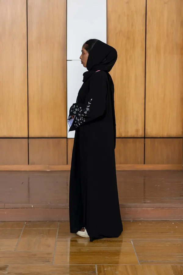 Black_Handwork_Stone_Embellished_Abaya_With_Hijab_For_Women