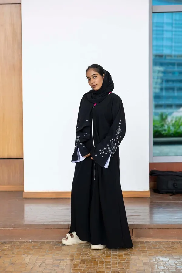 Black_Handwork_Stone_Embellished_Abaya_With_Hijab_For_Women