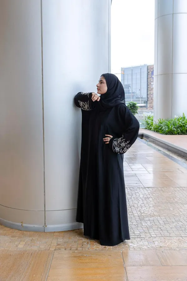 Black_Handwork_Stone_Abaya_With_Hijab_For_Women