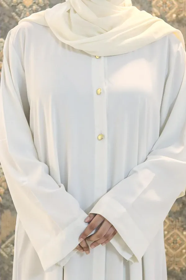 White_Buttoned_Abaya_For_Women