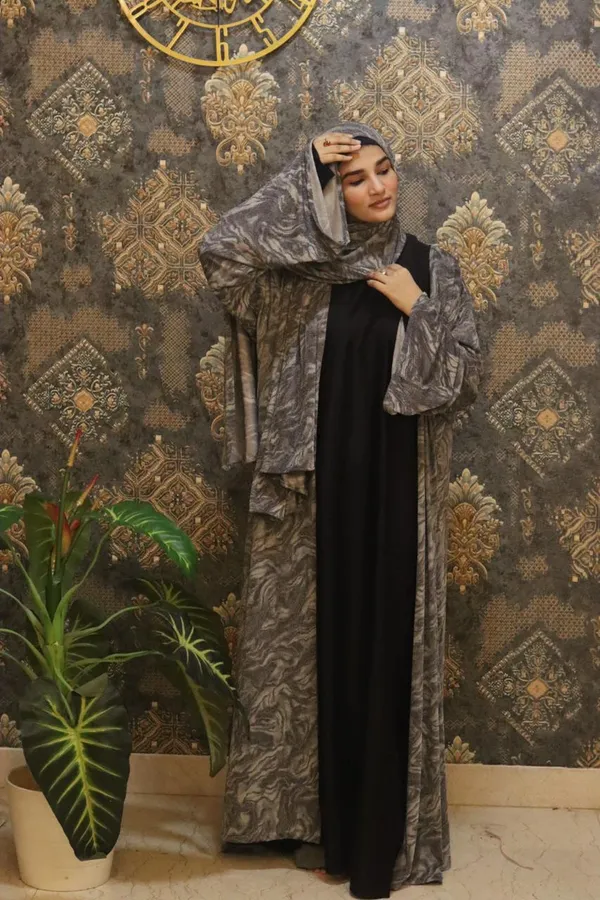 Grey_Shimmery_Marble_3-Piece_Abaya_Set_With_Inner_Slit_Hijab_For_Women