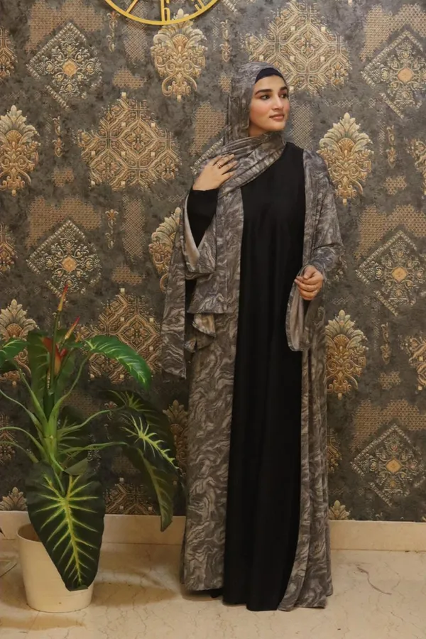 Grey_Shimmery_Marble_3-Piece_Abaya_Set_With_Inner_Slit_Hijab_For_Women