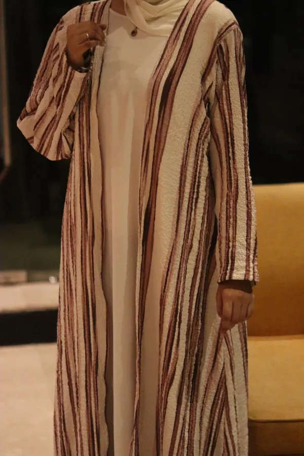 White_Red_Cy_Fabric_Straight_Shrug_Abaya_For_Women