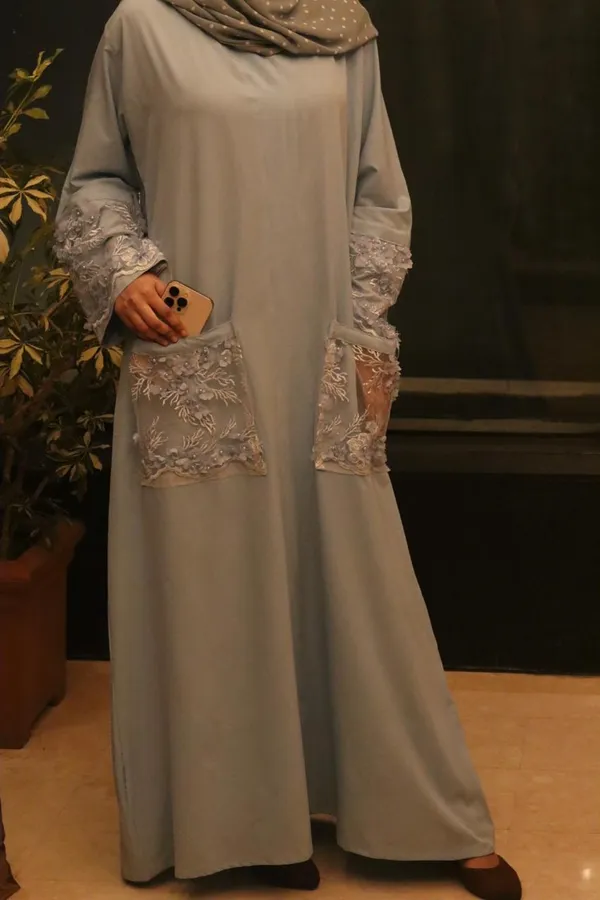 Soft_Blue_Embroidered_Pocket_Coat_Abaya_For_Women