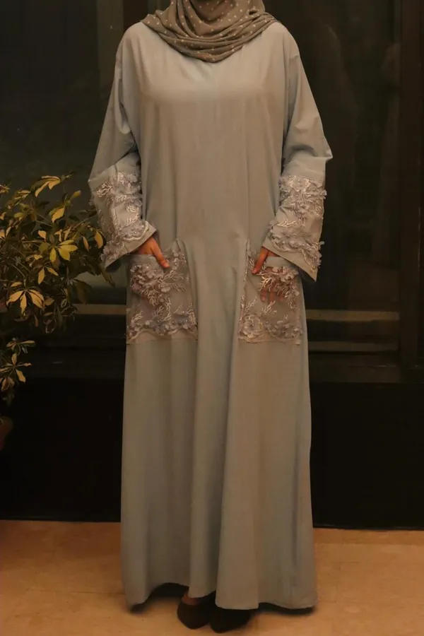 Soft_Blue_Embroidered_Pocket_Coat_Abaya_For_Women