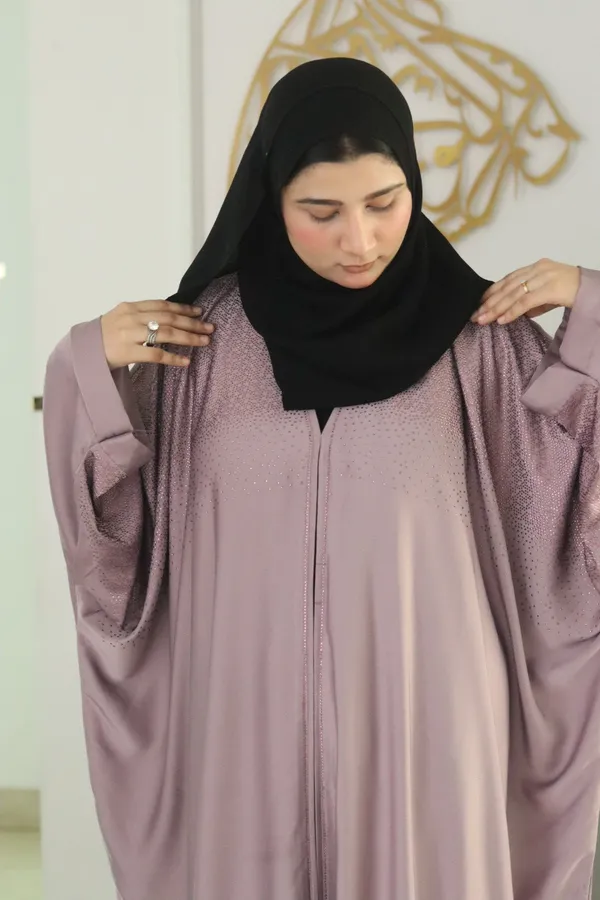 Mauve_Pearl_Embellished_Abaya_With_Hijab_For_Women