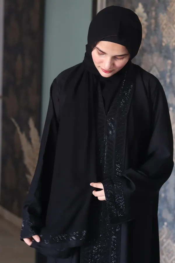 Black_Stonework_Festive_Abaya_With_Hijab_For_Women