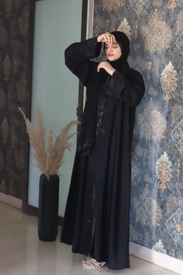Black_Stonework_Festive_Abaya_With_Hijab_For_Women