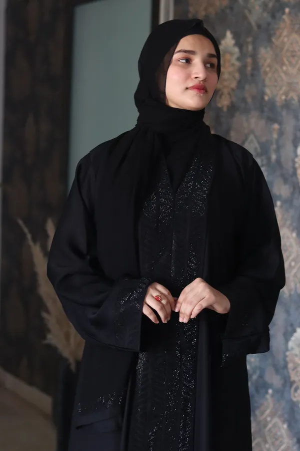 Black_Stonework_Festive_Abaya_With_Hijab_For_Women