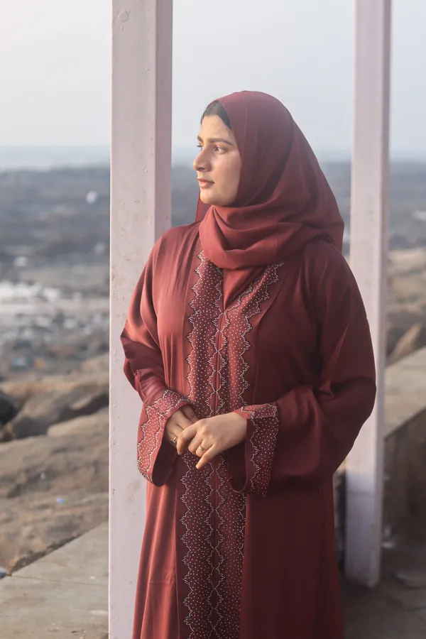 Red_Stonework_Kaftan_Abaya_With_Hijab_For_Women