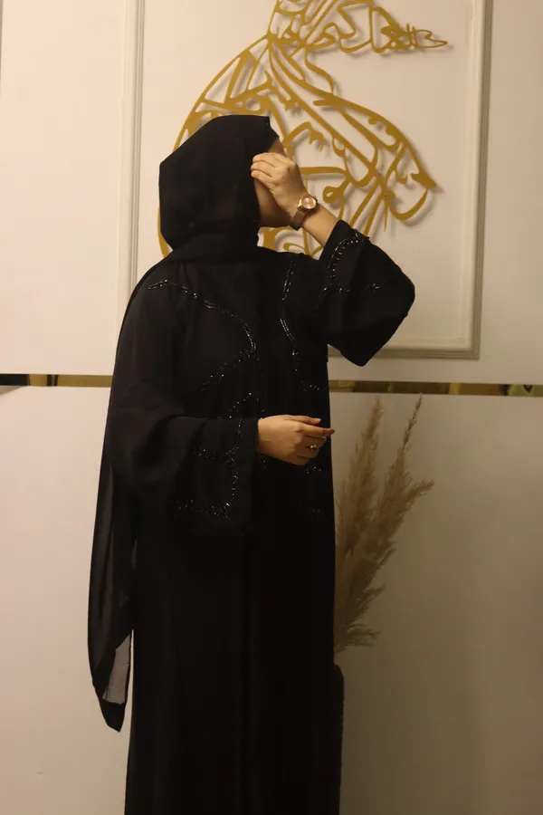 Black_Beaded_Handwork_Abaya_With_Hijab_For_Women