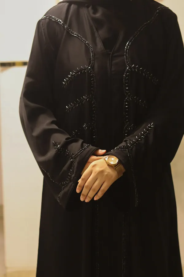 Black_Beaded_Handwork_Abaya_With_Hijab_For_Women