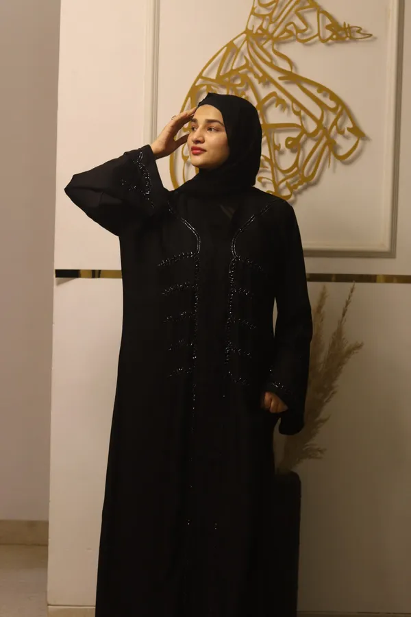 Black_Beaded_Handwork_Abaya_With_Hijab_For_Women