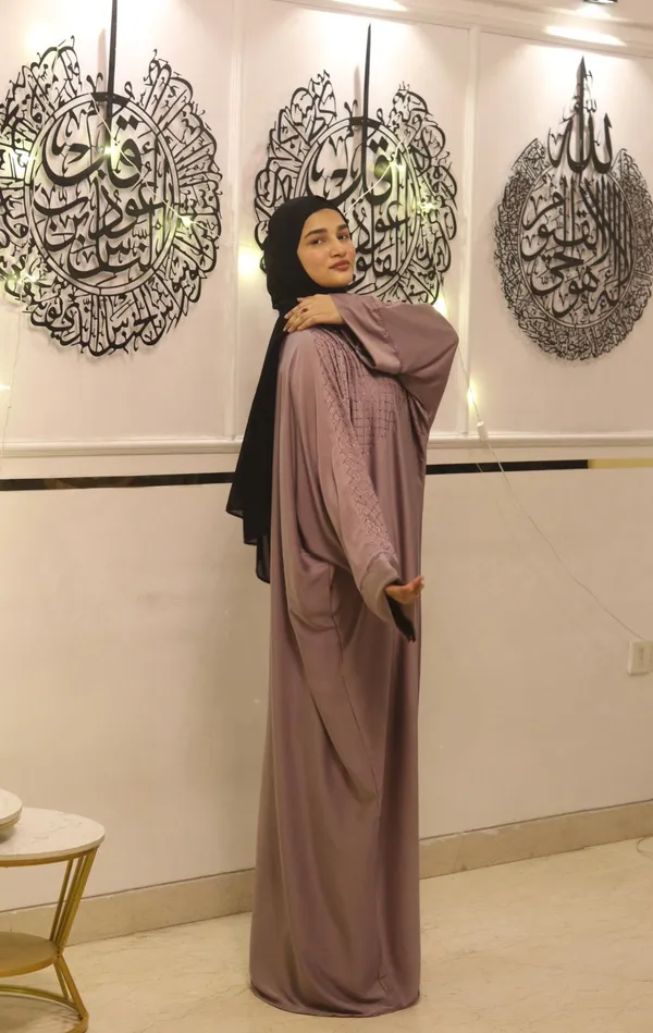 Mauve_Stonework_Abaya_With_Hijab_For_Women