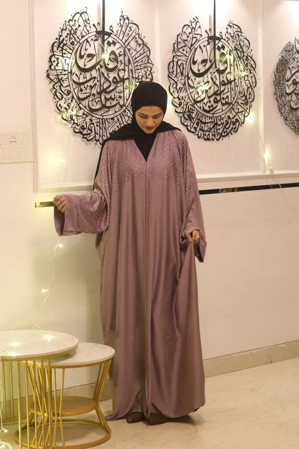 Mauve_Stonework_Abaya_With_Hijab_For_Women