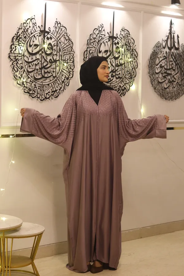Mauve_Stonework_Abaya_With_Hijab_For_Women