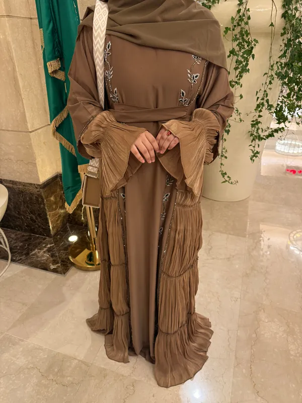 Brown_Nida_Handwork_Abaya_With_Hijab_For_Women