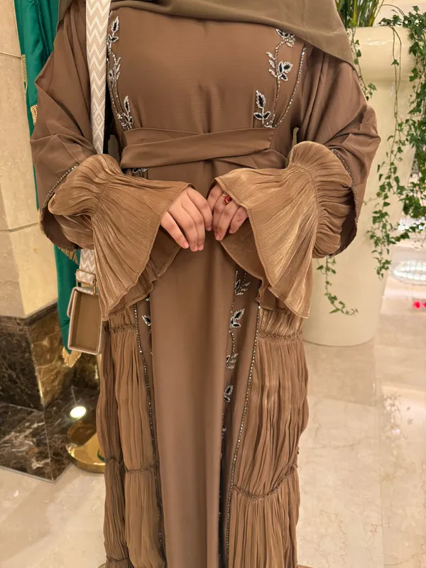 Brown_Nida_Handwork_Abaya_With_Hijab_For_Women