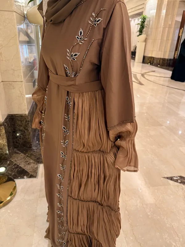 Brown_Nida_Handwork_Abaya_With_Hijab_For_Women