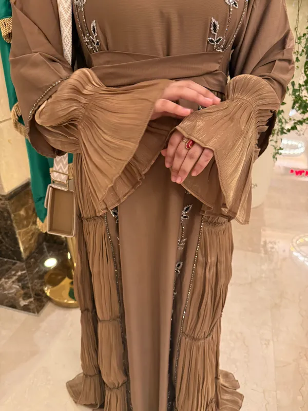Brown_Nida_Handwork_Abaya_With_Hijab_For_Women